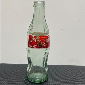 1998 Christmas Coca-Cola Classic Santa & Reindeer Empty Collector Bottle - 7.5”